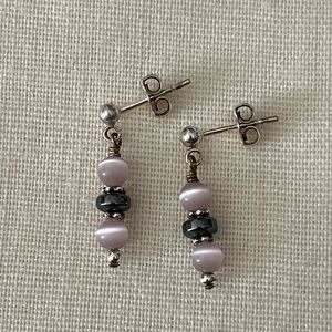 Elegant Pink and Silver Earrings